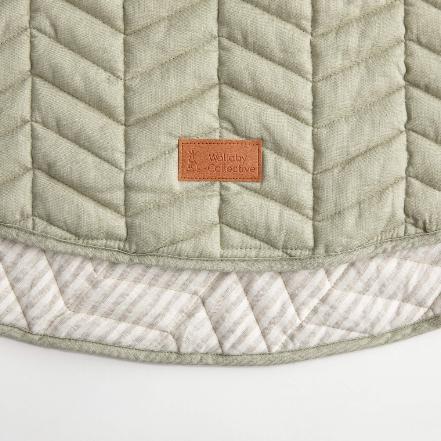 Sage Round Linen Baby Play Mat