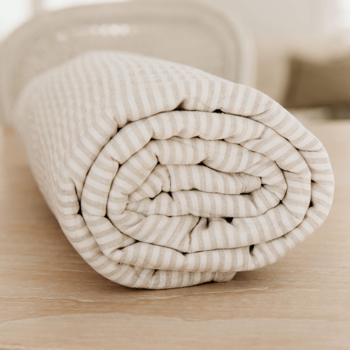 Quilted Round Linen Play Mat