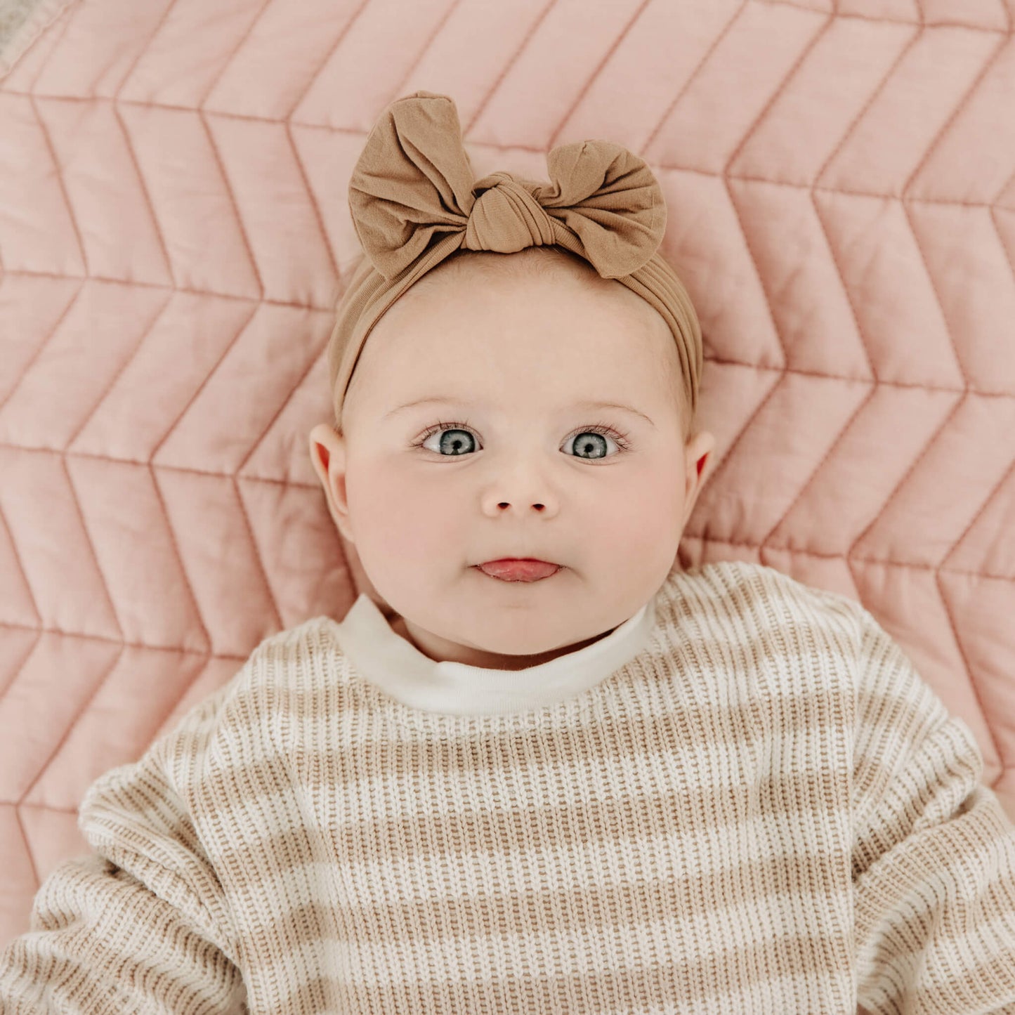 Baby on Pink Linen Play Mat